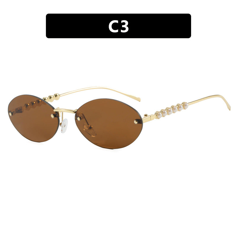 Women's stylish oval sunglasses with elegant embellishments Bowlift