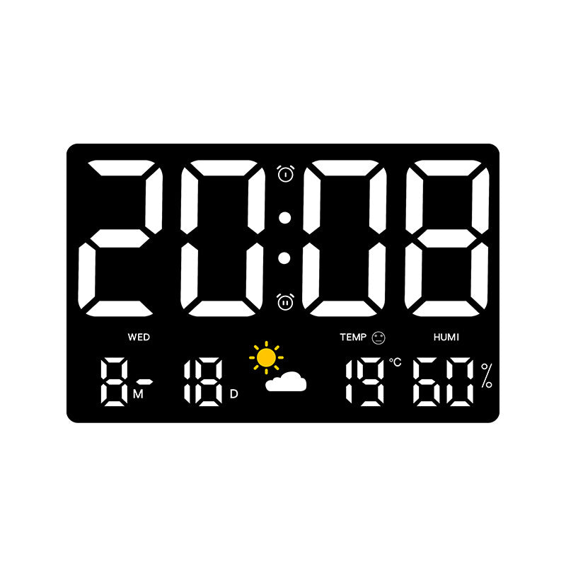Digital wall decoration clock with temperature and humidity display Bowlift