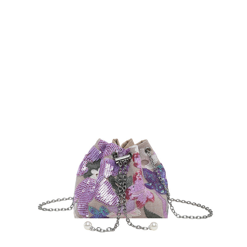 WoStylish Sequin Drawstring Clutch Purse Bowlift