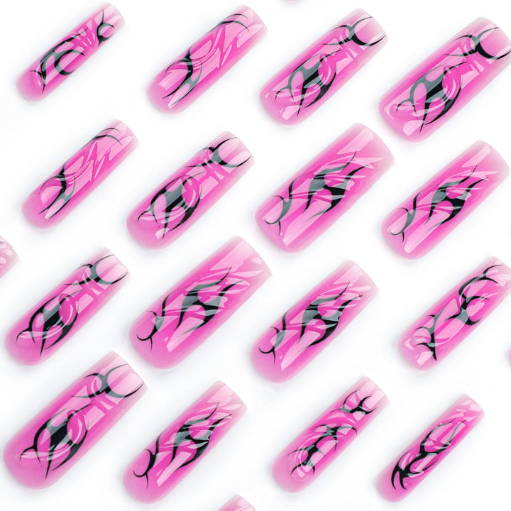 Artificial nail art with modern tribal design Bowlift