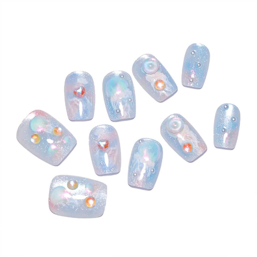 Artistic Premium Nail Extensions with Unique Artistic Accents Bowlift
