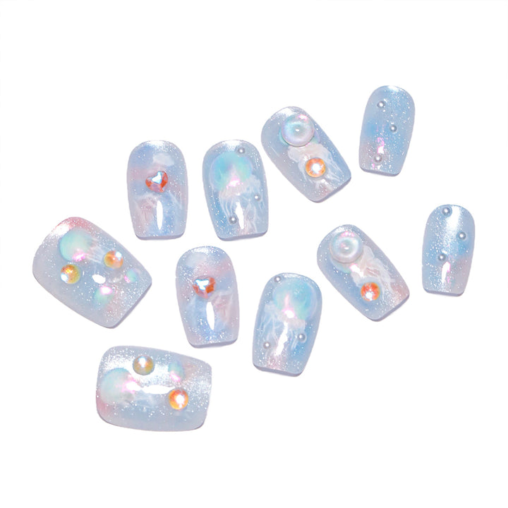 Artistic Premium Nail Extensions with Unique Artistic Accents Bowlift
