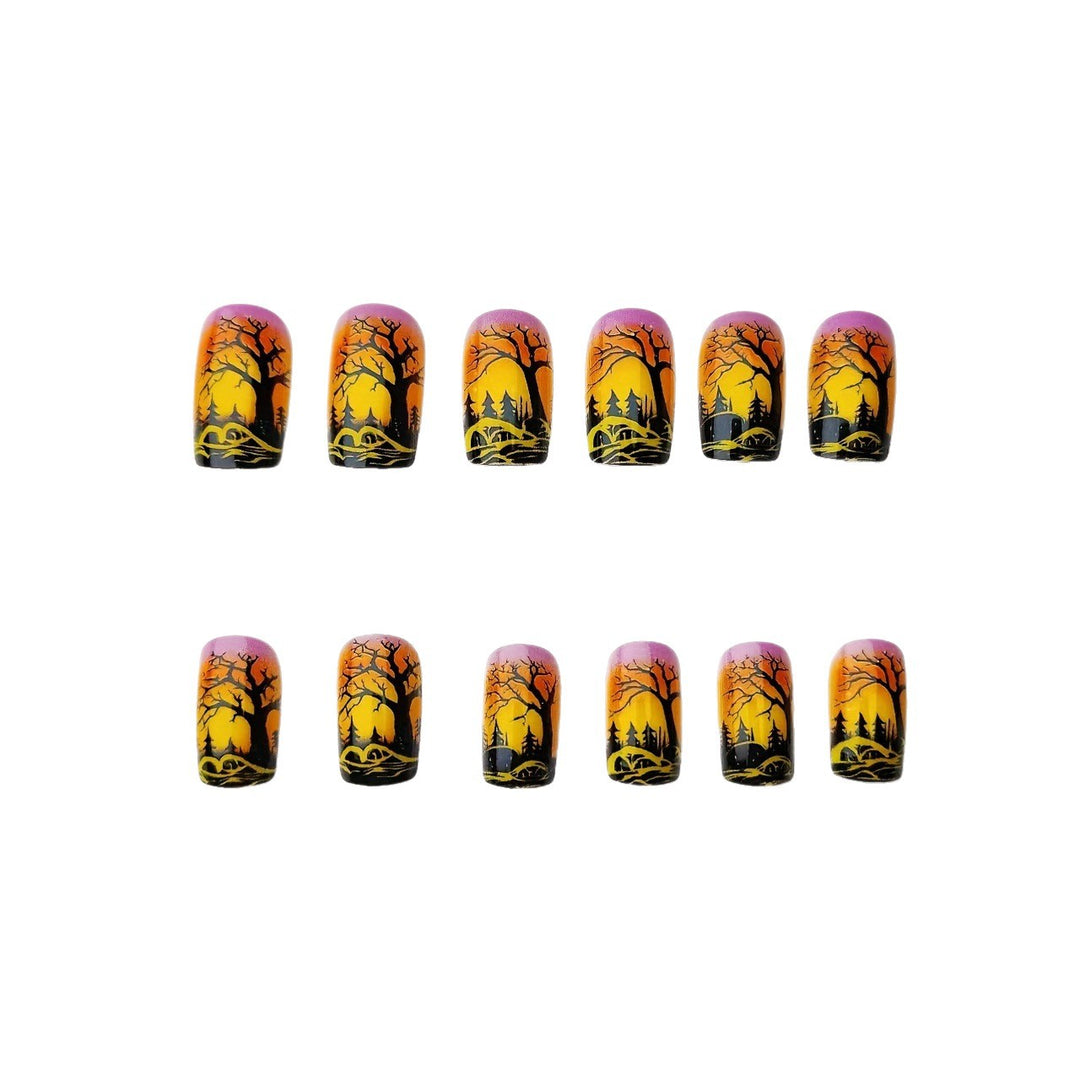 Artificial nails with winter dried flower design Bowlift