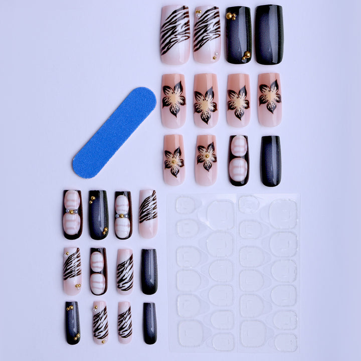 Artificial nails with exquisite floral and geometric designs Bowlift