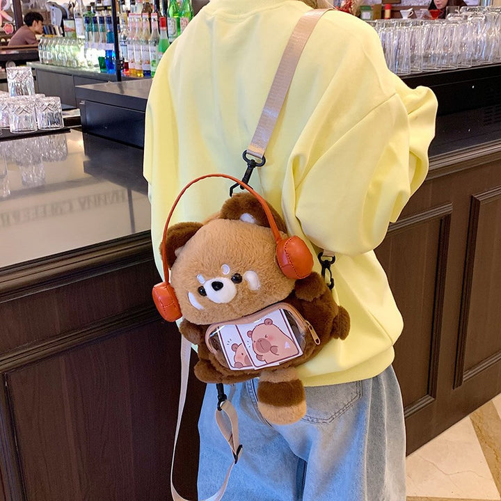 Plush Shoulder Bag in Bear Design Bowlift