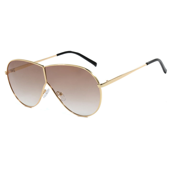 Women's pilot sunglasses with elegant golden frame and blue lenses Bowlift