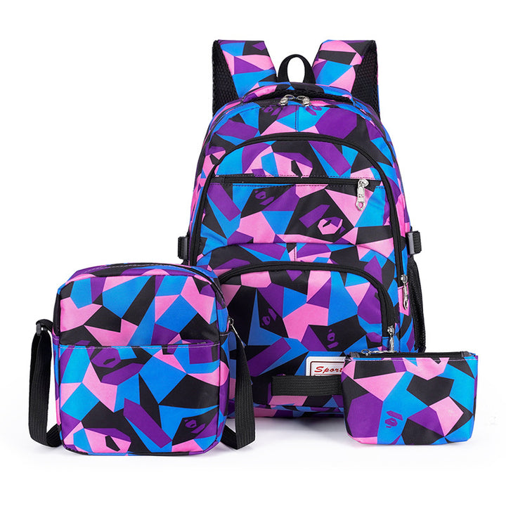 Versatile backpack set with creative geometric patterns Bowlift