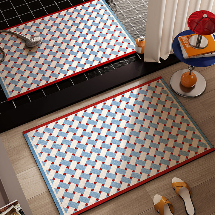Geometric Pattern Non-Slip Bath Mat