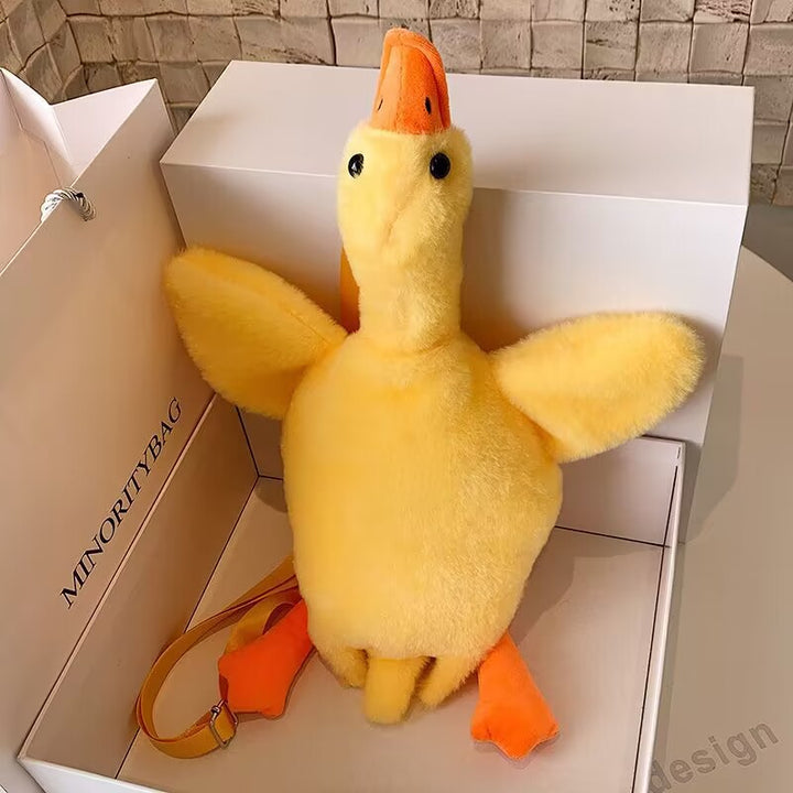 Plush Duck-Shaped Backpack
