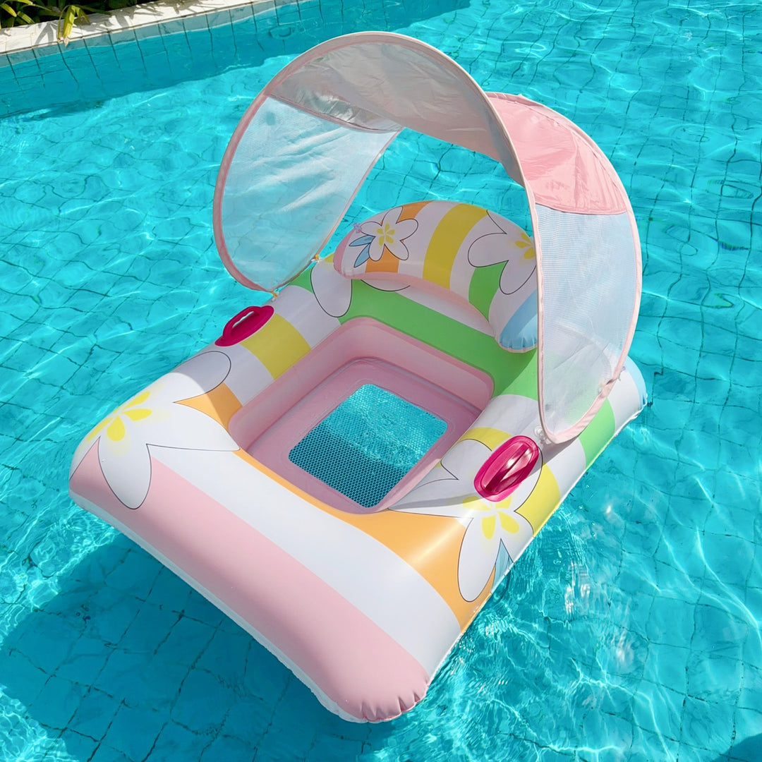 Inflatable Canopy Pool Lounge Chair Bowlift