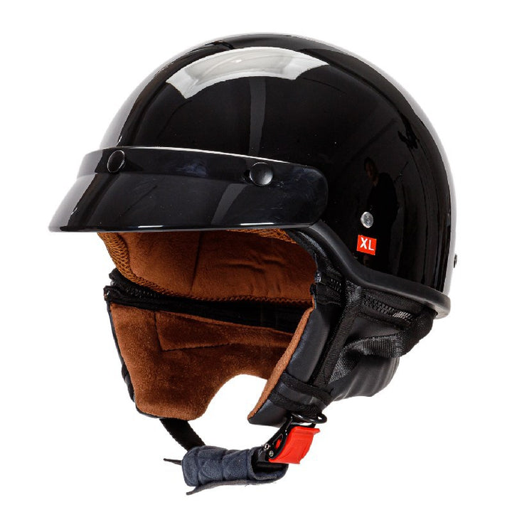 Lightweight Open-Face Motorcycle Helmet with Padded Interior Bowlift
