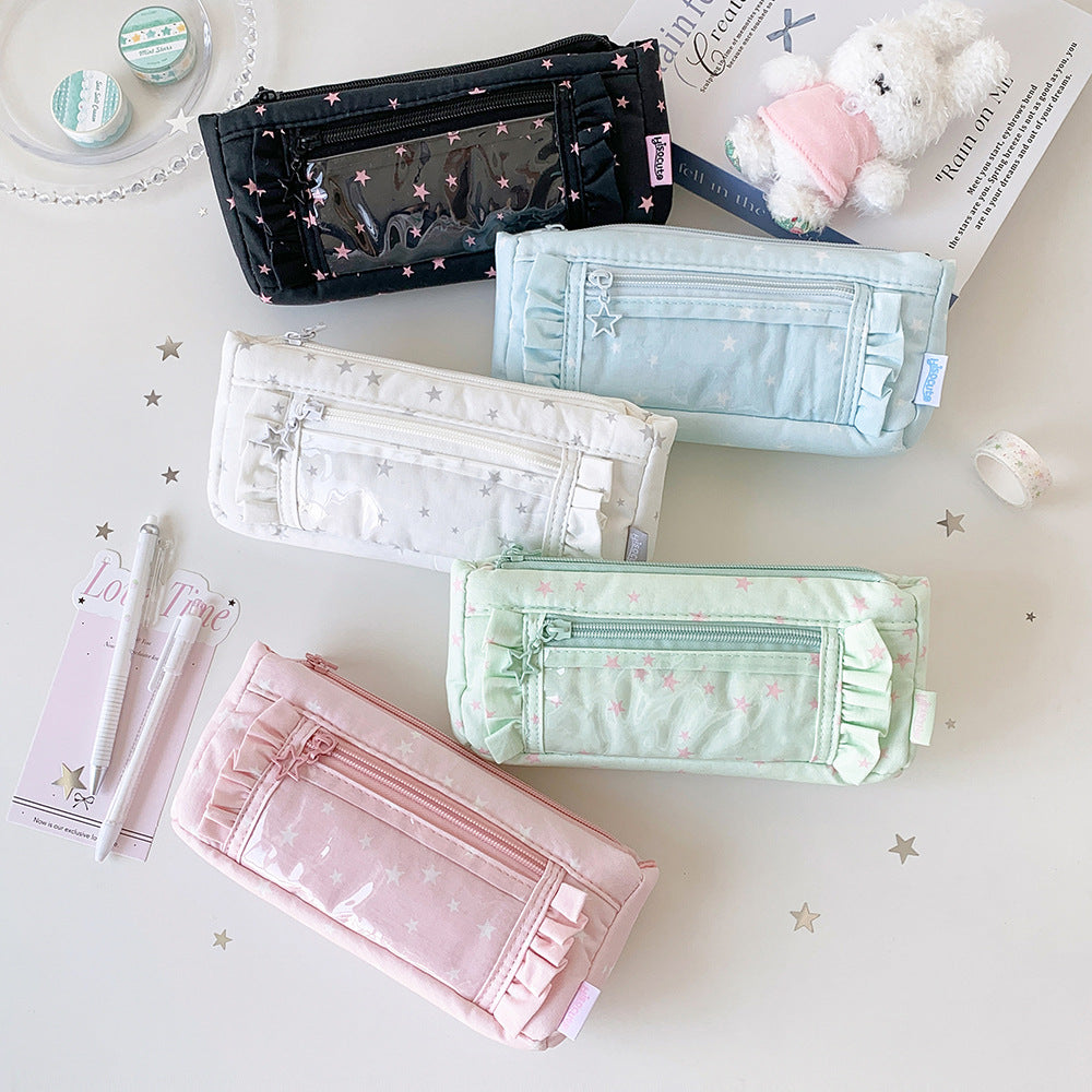 Star-Patterned Pencil Case Bowlift