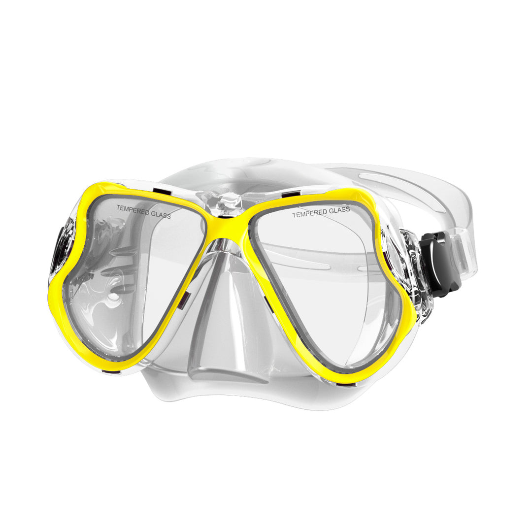 Diving mask with wide field of vision and impact-resistant design Bowlift
