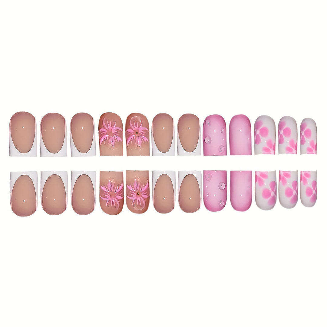 Artistic Floral Nail Art Extensions Bowlift