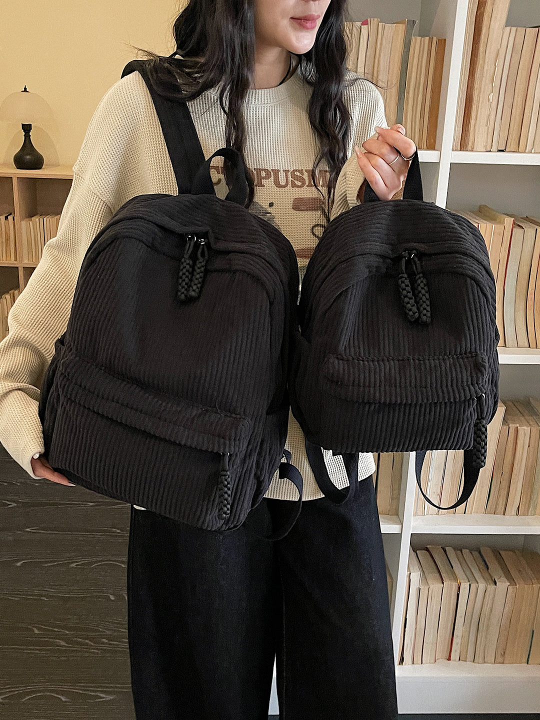 Corduroy Multi-Pocket Backpack Bowlift