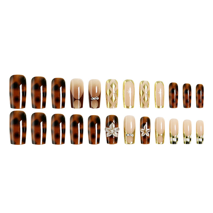 Acrylic nail set with glamorous decorations and elegant designs Bowlift