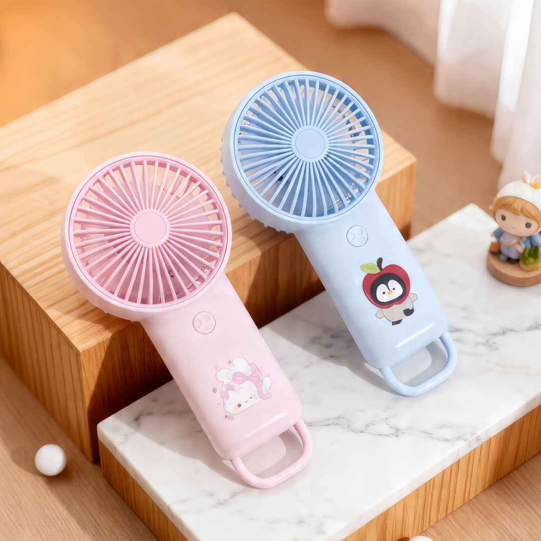 Ladies portable hand fan with cute penguin design Bowlift