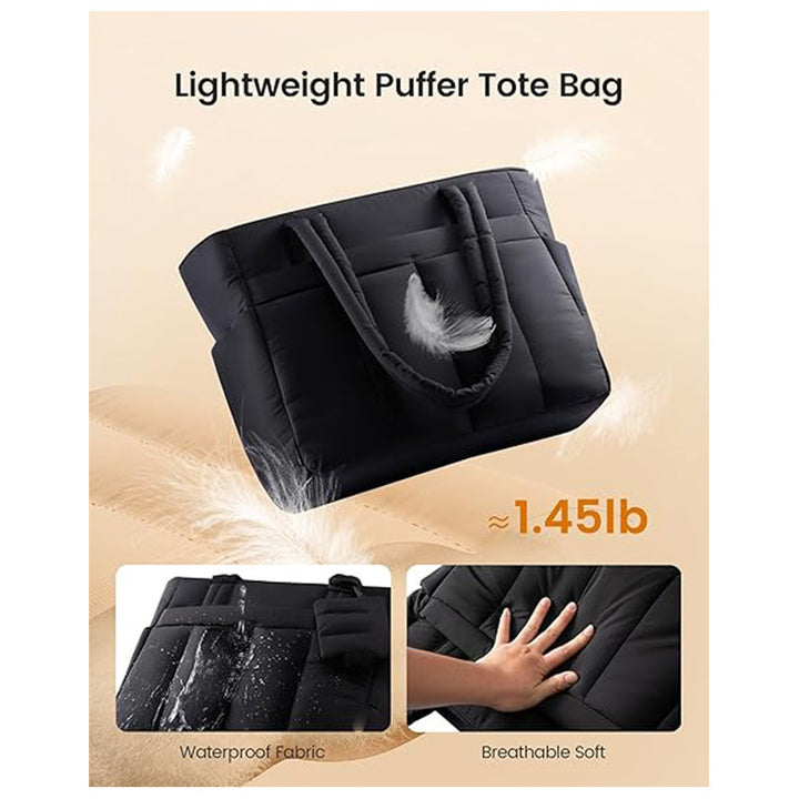 Spacious Quilted Work Tote Bowlift