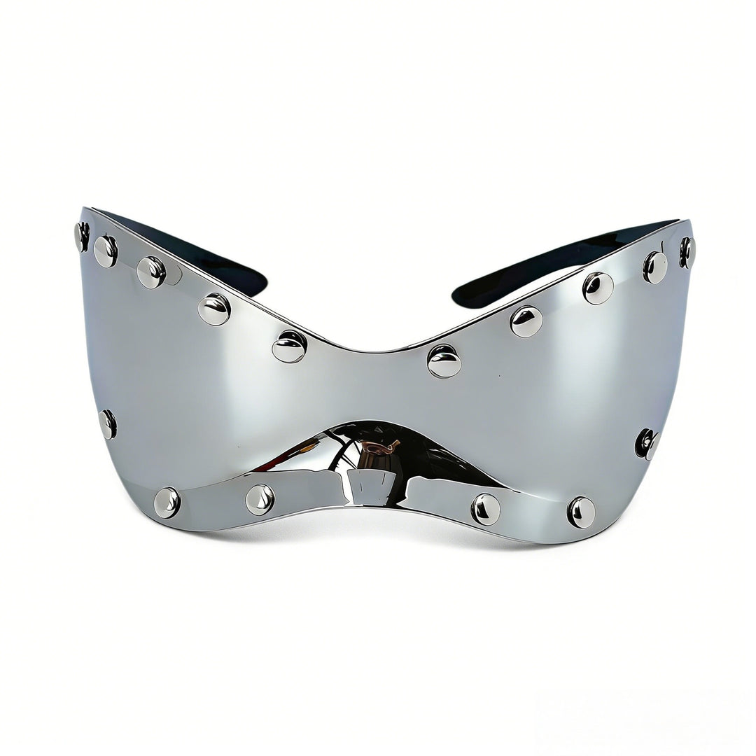 Women's futuristic designer sunglasses with decorative metal elements Bowlift