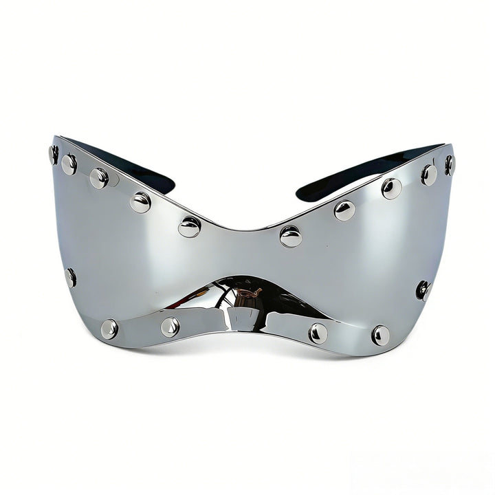 Women's futuristic designer sunglasses with decorative metal elements Bowlift