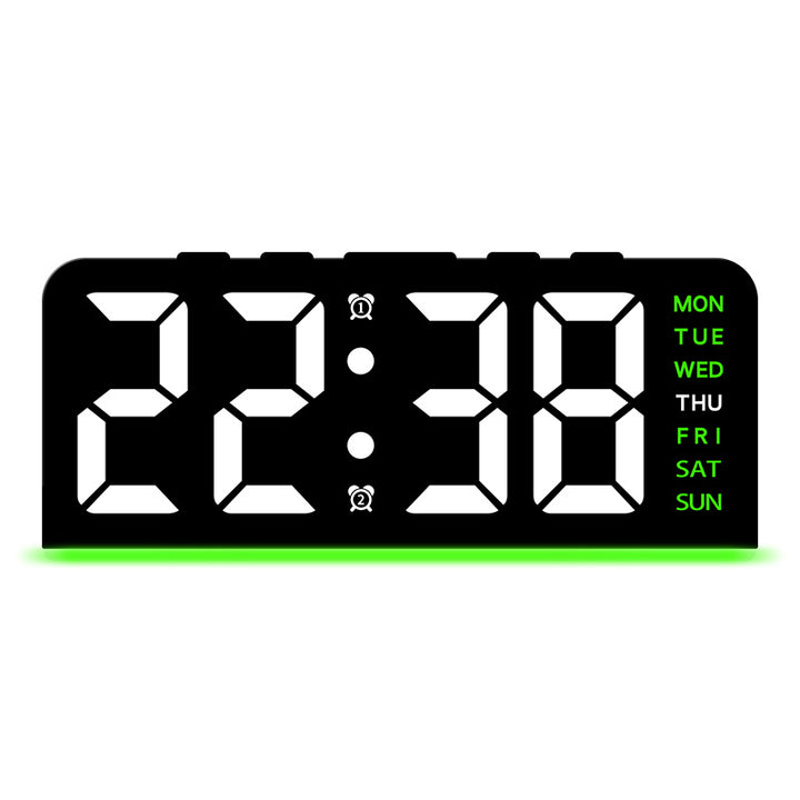 Digital alarm clock with large LED display and multifunctional display Bowlift