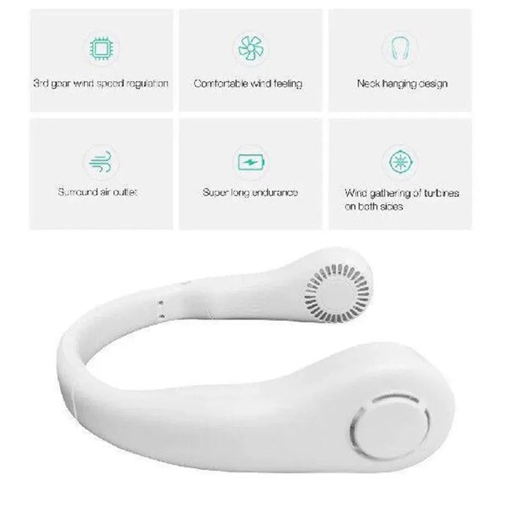 Unisex one size ergonomic U-shaped portable neck cooling fan with bladeless airflow Bowlift