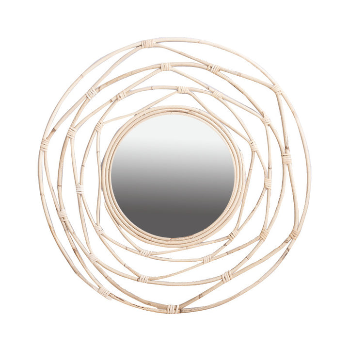 More Elegant Round Wall Mirror Made of Natural Rattan Bowlift