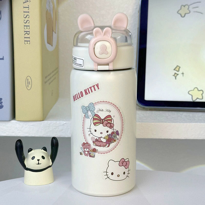 Women's insulated drinking bottle with secure flip lid and cute design Bowlift