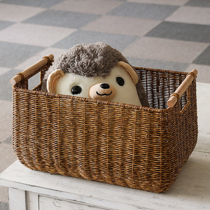 Large Handwoven Storage Basket with Ergonomic Handles Bowlift