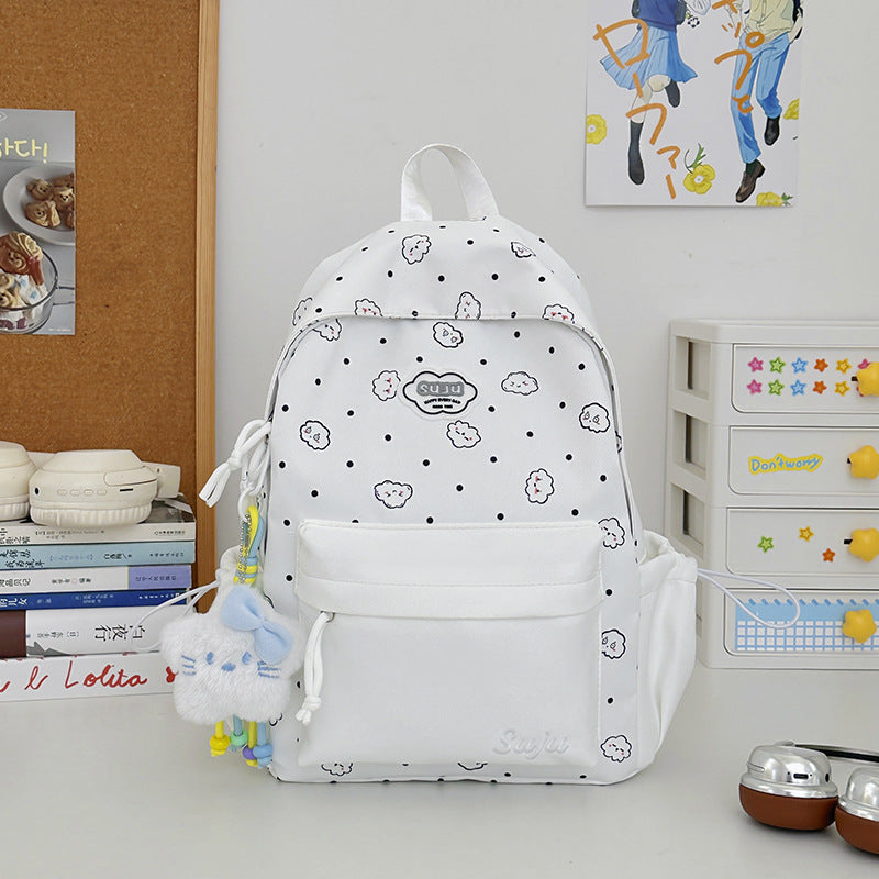 Fun Cloud-Patterned Casual Backpack Bowlift
