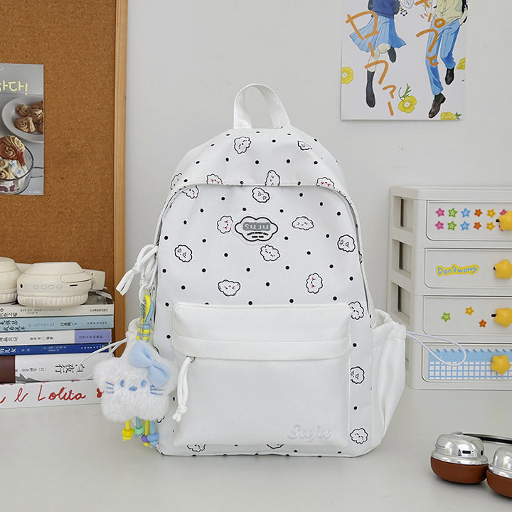 Fun Cloud-Patterned Casual Backpack Bowlift