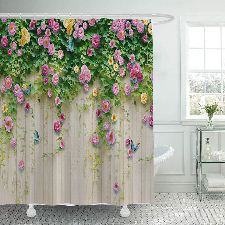 Rustic Garden-Themed Shower Curtain Bowlift