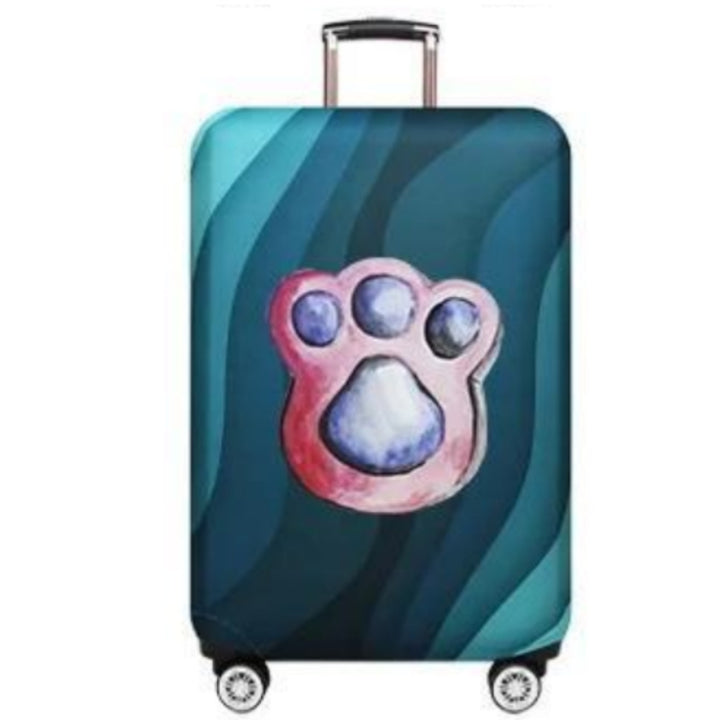 Women's hard-shell suitcase with playful paw print pattern Bowlift