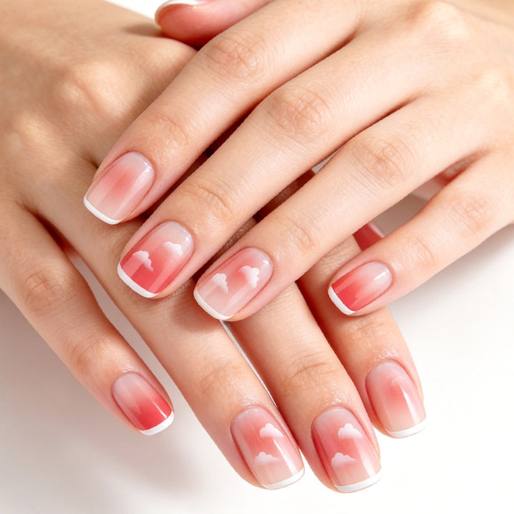 Ombre Cloud Design Press-On Nail Set Bowlift