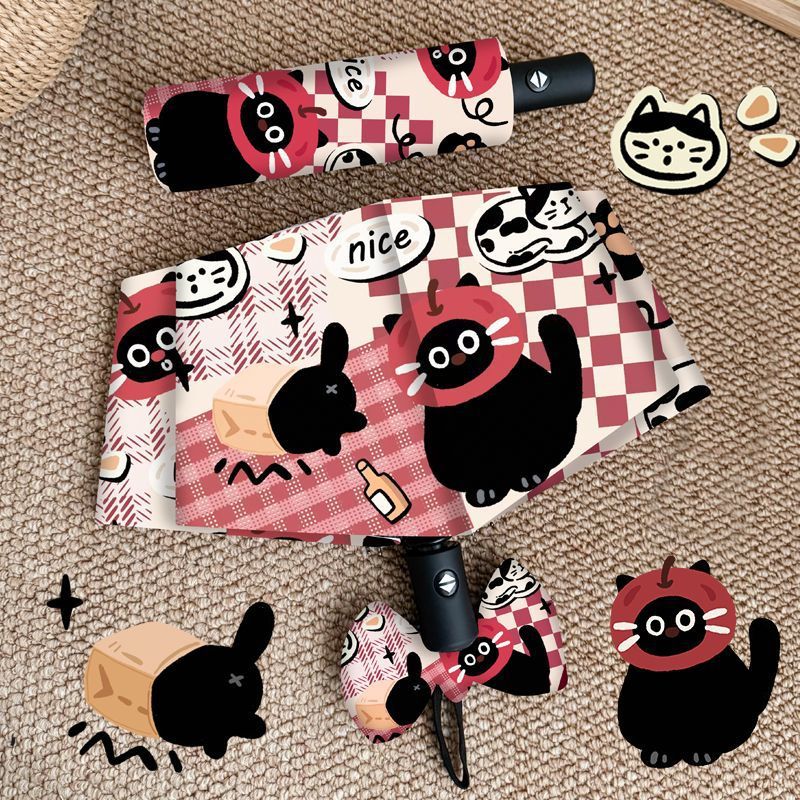 Ladies Foldable Umbrella with Cute Animal Motifs Bowlift