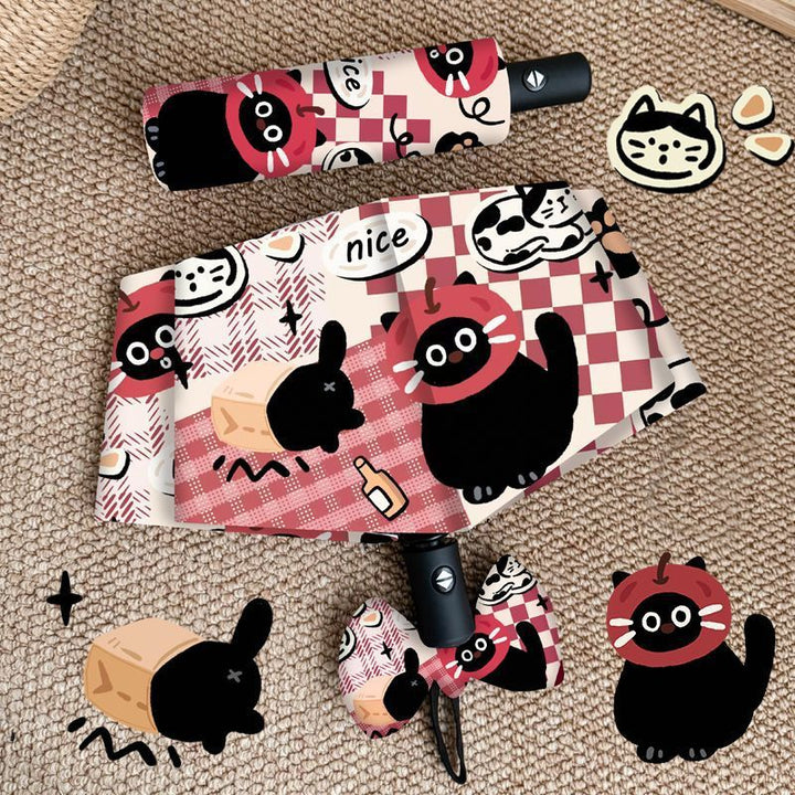 Ladies Foldable Umbrella with Cute Animal Motifs Bowlift