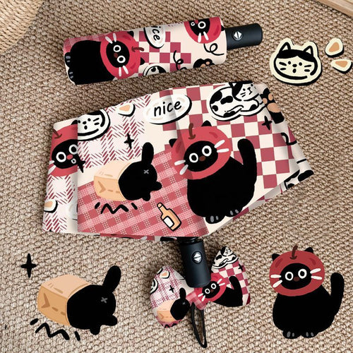 Ladies Foldable Umbrella with Cute Animal Motifs Bowlift