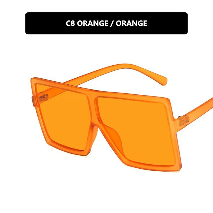 Women modern oversized sunglasses with transparent frame and stylish lenses Bowlift