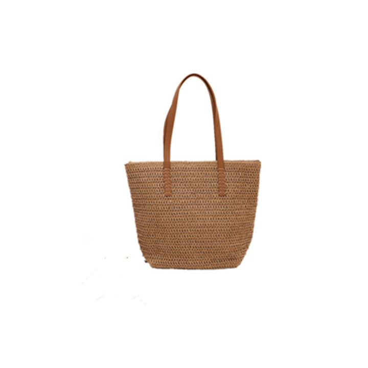 Giant Tote Bag Made of Woven Raffia with Leather Handles Bowlift