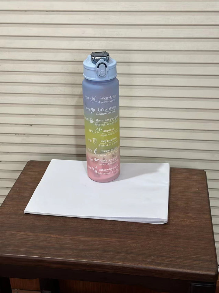 Women's Motivational Water Bottle with Time Markers Bowlift