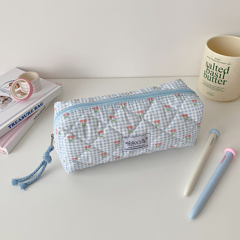 Quilted Cherry Print Pencil Case Bowlift