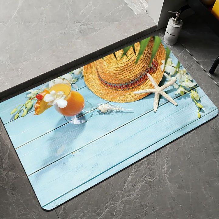 Elegant Floral Design Bath Mat Bowlift