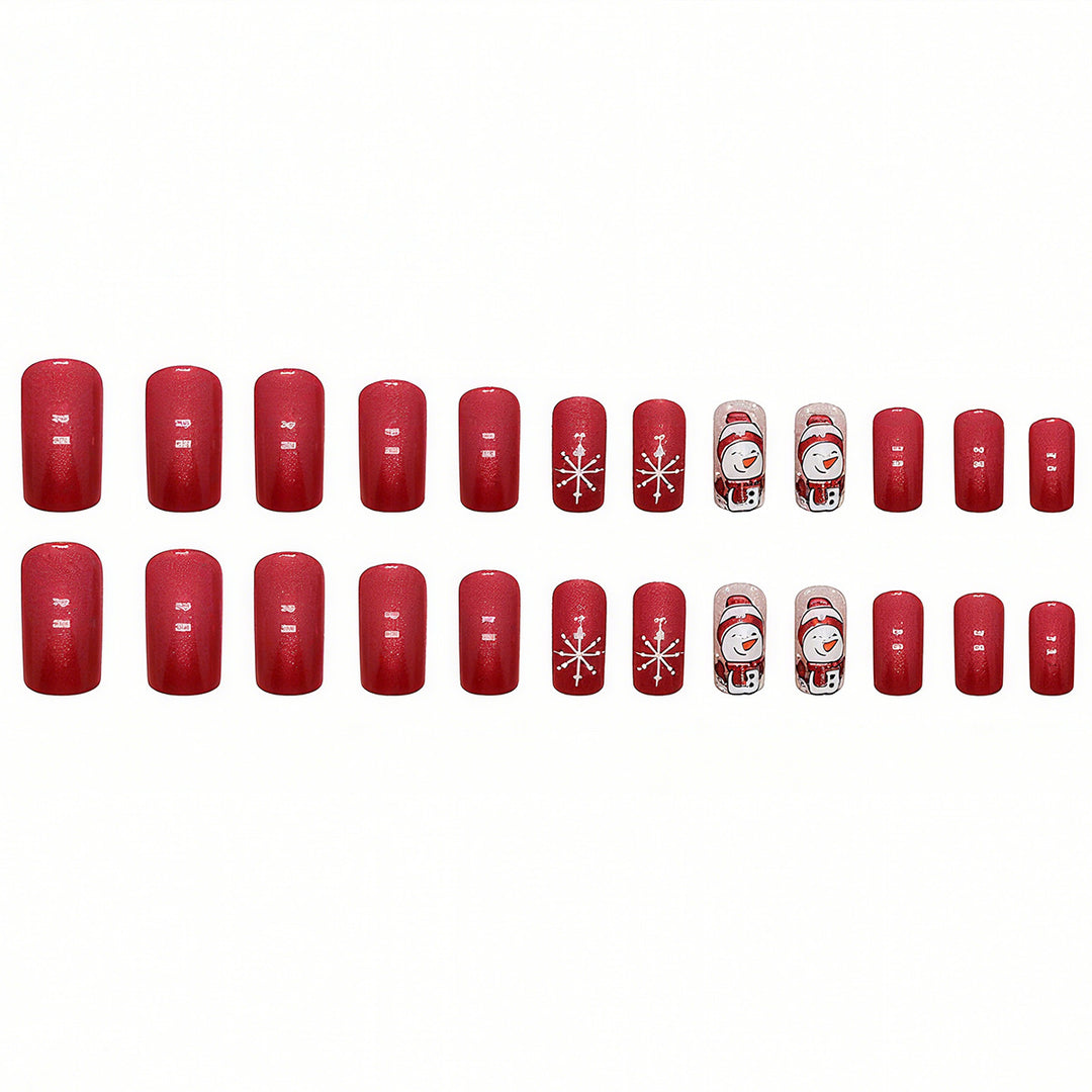 Festive artificial nails with snowman design Bowlift