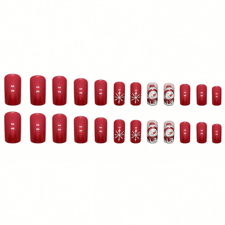 Festive artificial nails with snowman design Bowlift