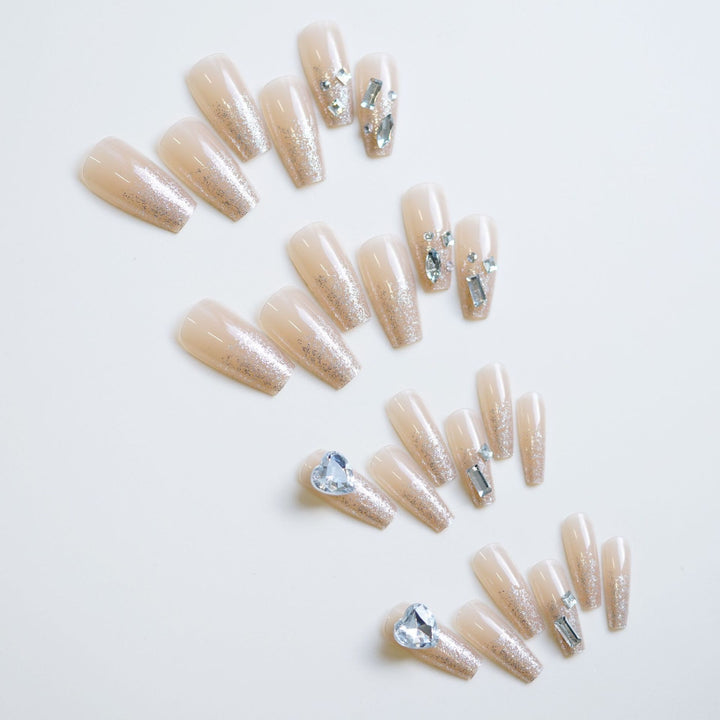 Sparkling Rhinestone Press-On Nail Set Bowlift