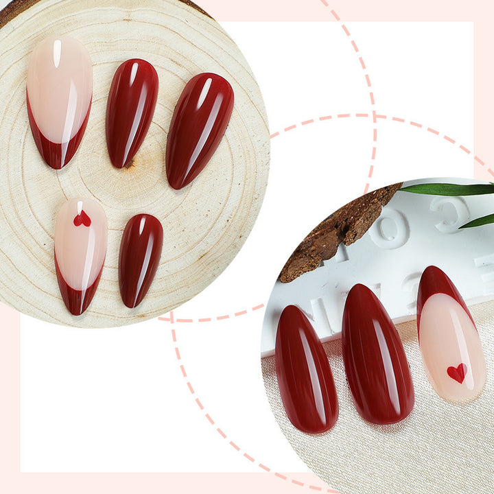 Artificial nail set with romantic heart motifs Bowlift