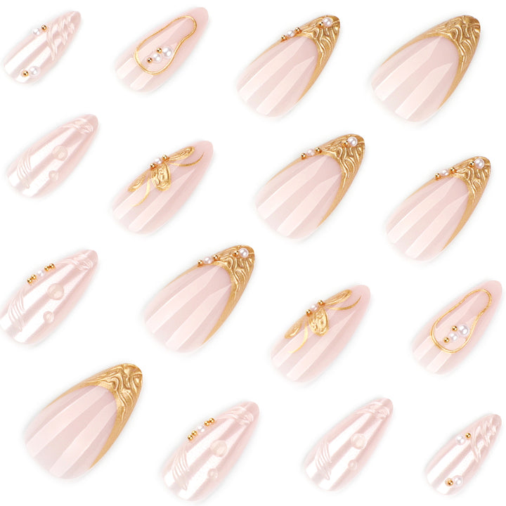 Elegant artificial nails with flower and glitter accents Bowlift