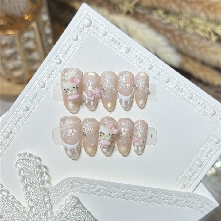 Decorative Themed Press-On Nail Art Set Bowlift