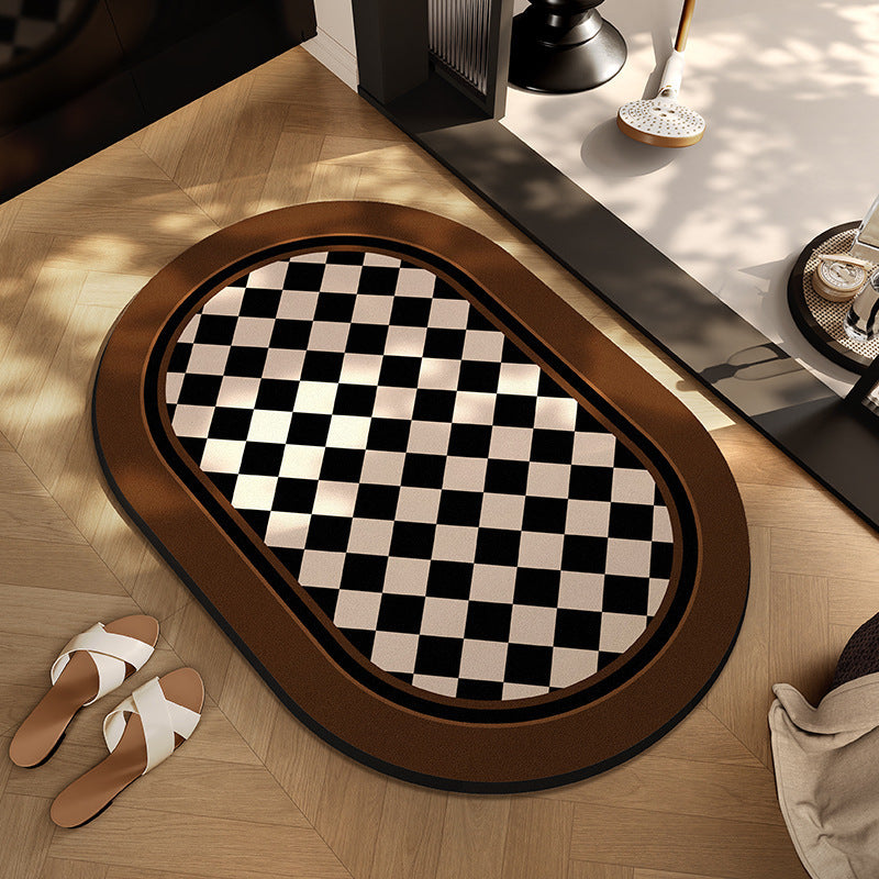 Oval Checkerboard Area Rug
