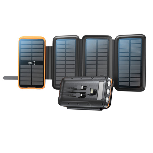 Solar Power Bank with Wireless Charging Function by Bowlift